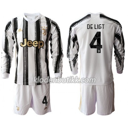 Juventus Matthijs de Ligt 4 Barn Hjemmedraktsett 2020-2021 Langermet (+ Korte bukser)